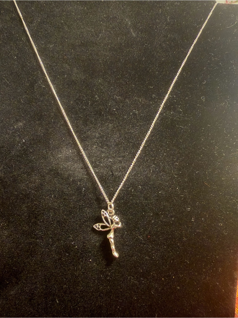 Silver Fairy Pendant Necklace - Women Jewelry